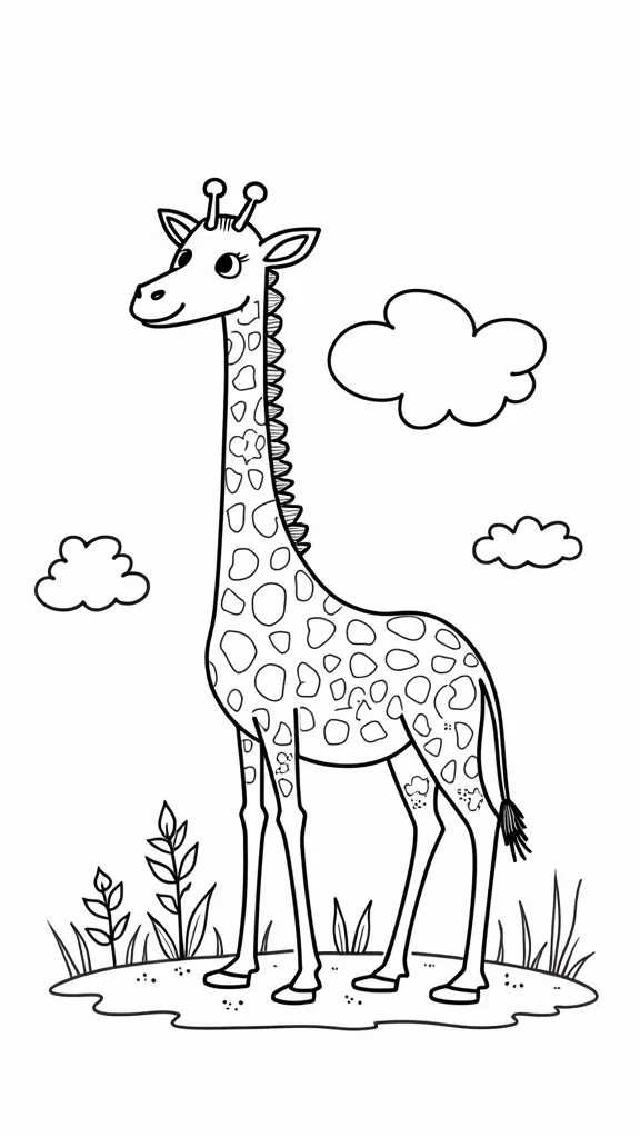 coloriage imprimable de la girafe